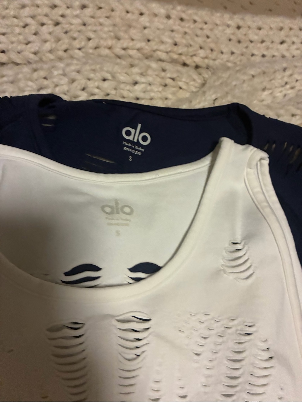 ALO Yoga White Distressed Workout Tank (selling as set ) - Picture 2 of 5